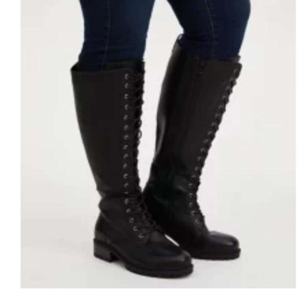Torrid Wide Calf Knee High Combat Boots